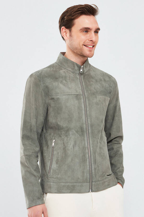 Rakitic Men's Green Double-Sided Suede Leather Jacket 24sgd6517re - 12