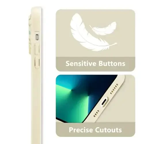 RALEAVO Floral Case for iPhone 13 Pro Max,Liquid Silicone Cover with Cute Flower Branch Pattern for Girls Women Slim Soft Rubber Protective Phone Case for iPhone 13 Pro Max (6.7