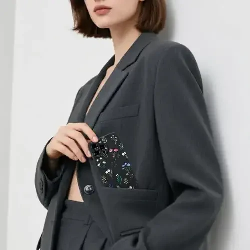 RALEAVO Floral Case for iPhone 13 Pro Max,Liquid Silicone Cover with Flower Daisies Pattern Cute Phone Cover for Girls Women Slim Soft Rubber Protective Phone Case for iPhone 13 Pro Max (6.7