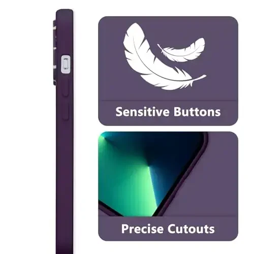 RALEAVO Floral Case for iPhone 13 Pro,Liquid Silicone Cover with Flower Branch Pattern Cute Phone Cover for Girls Women Slim Soft Rubber Protective Phone Case for iPhone 13 Pro (6.1