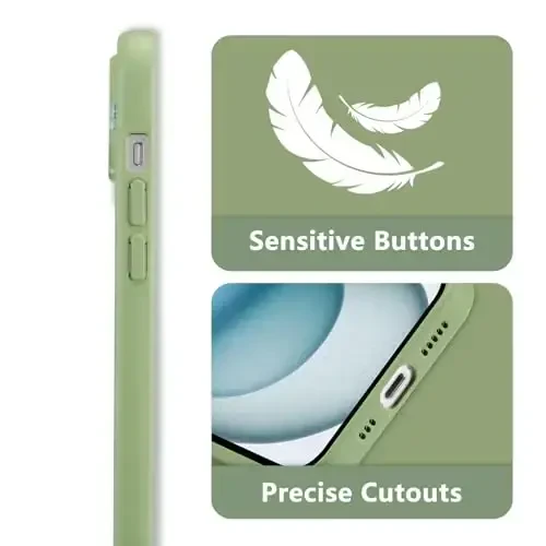 RALEAVO Floral Case for iPhone 15, Liquid Silicone Case with Flower Branch Pattern Cute Cover Case for Girls Women Slim Soft Rubber Protective Phone Case for iPhone 15 (6.1