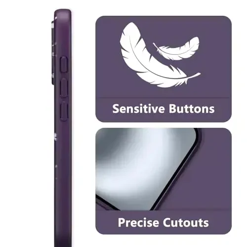 RALEAVO Floral Case for iPhone 16 Plus,Liquid Silicone Cover with Cute Flower Branch Pattern for Girls Women Slim Soft Rubber Protective Phone Case for iPhone 16 Plus (6.7