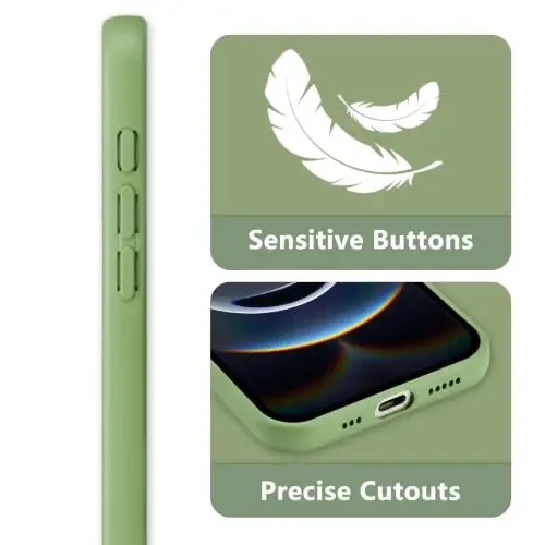 RALEAVO Floral Case for iPhone 16e/17e Silicone Cute Cover for Women,Green | Cute Vines & Flowers Pattern for Girls Women,Soft Liquid Silicone Cover,Slim Protective Phone Case for iPhone 16e/17e 6.1