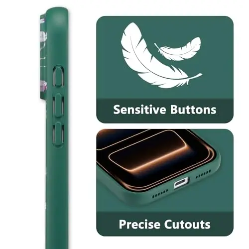 RALEAVO Floral Case for iPhone 17 Pro Max,Liquid Silicone Cover with Cute Flower Branch Pattern for Girls Women Slim Soft Rubber Protective Phone Case for iPhone 17 Pro Max (6.9