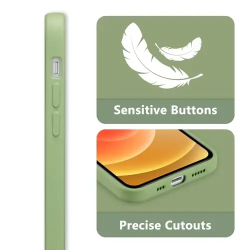 RALEAVO iPhone 12 uchun g'ilof, suyuq silikon qopqoq, chiroyli barglar naqshli gul telefon qopqog'i qizlar ayollar uchun, ingichka yumshoq rezina himoya telefon qutisi iPhone 12 (6.1