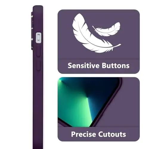 RALEAVO Floral Case for iPhone 13 Pro,Liquid Silicone Cover with Flower Branch Pattern Cute Phone Cover for Girls Women Slim Soft Rubber Protective Phone Case for iPhone 13 Pro (6.1