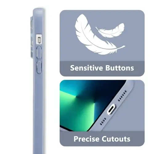 RALEAVO Floral Case for iPhone 13 Pro,Liquid Silicone Cover with Cute Flower Branch Pattern for Girls Women Slim Soft Rubber Protective Phone Case for iPhone 13 Pro 6.1