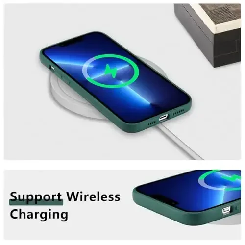 RALEAVO iPhone 13 Pro Max uchun g'ilof, suyuq silikon qopqoq, qizlar uchun yoqimli barglar naqshli gul telefon qopqog'i, ayollar uchun nozik yumshoq rezina himoya telefon qutisi iPhone 13 Pro Max (6.7