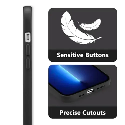 RALEAVO iPhone 13 Pro Max uchun g‘ilof, suyuq silikonli, chiroyli barg naqshli, qizlar va ayollar uchun ingichka, yumshoq rezinali himoya g‘ilofi iPhone 13 Pro Max (6.7