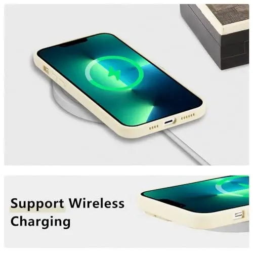 RALEAVO iPhone 13 Pro Max uchun gulli gʻilof, suyuq silikonli qopqoq, qizlar uchun yoqimli gul shoxchasi naqshli, iPhone 13 Pro Max (6,7