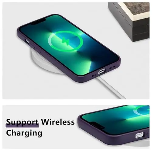 RALEAVO iPhone 13 Pro uchun gul naqshli g'ilof, suyuq silikon qopqoq, qizlar va ayollar uchun gul novdasi naqshli yoqimli telefon qopqog'i, iPhone 13 Pro uchun nozik yumshoq rezina himoya telefon qutisi (6,1