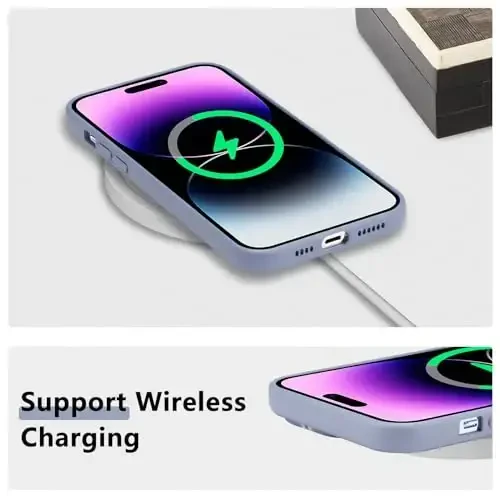 RALEAVO iPhone 14 Pro Max uchun gul naqshli suyuq silikon g'ilof, qizlar va ayollar uchun nozik yumshoq rezina himoya telefon g'ilofi, iPhone 14 Pro Max (6.7