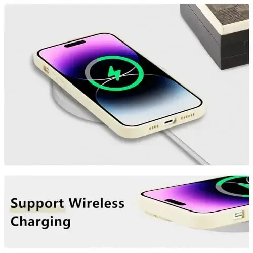 RALEAVO iPhone 14 Pro Max uchun gul naqshli suyuq silikon g'ilof, qizlar va ayollar uchun yoqimli gul shoxchasi naqshli ingichka yumshoq rezina himoya g'ilofi iPhone 14 Pro Max (6.7