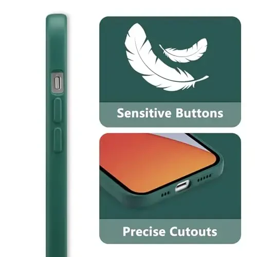 RALEAVO iPhone 14 uchun g'ilof, suyuq silikon qopqoq, qizlar uchun chiroyli barglar naqshli gul telefon qopqog'i, ayollar uchun ingichka yumshoq rezina himoya telefon qutisi iPhone 14 (6.1