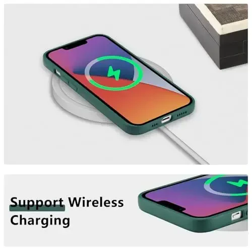 RALEAVO iPhone 14 uchun g'ilof, suyuq silikon qopqoq, qizlar uchun chiroyli barglar naqshli gul telefon qopqog'i, ayollar uchun ingichka yumshoq rezina himoya telefon qutisi iPhone 14 (6.1