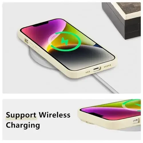 RALEAVO iPhone 14 uchun gul naqshli g'ilof, qizlar uchun suyuq silikonli chiroyli gul shoxli qopqoq Ayollar uchun nozik yumshoq rezina himoya telefon qutisi iPhone 14 uchun (6.1