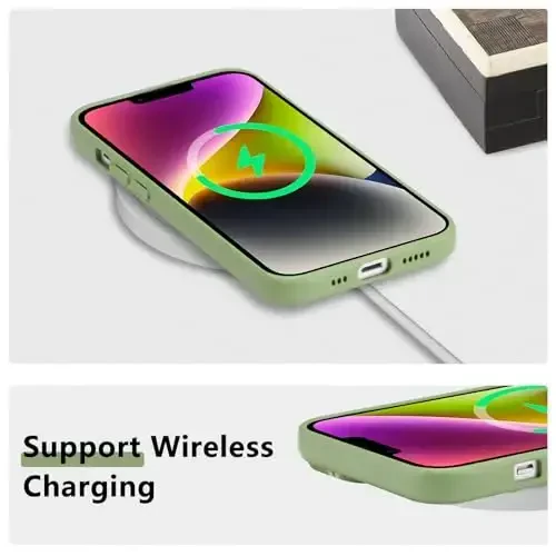 RALEAVO iPhone 14 uchun gulli gʻilof, qizlar uchun chiroyli gul shoxli naqshli suyuq silikon qopqoq, iPhone 14 uchun nozik yumshoq rezina himoya telefon qutisi (6,1