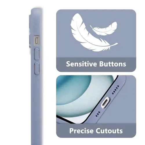 RALEAVO Floral Case for iPhone 15,Liquid Silicone Cover with Cute Flower Branch Pattern for Girls Women Slim Soft Rubber Protective Phone Case for iPhone 15 (6.1