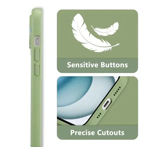 RALEAVO iPhone 15 Plus uchun gulli g‘ilof, qizlar va ayollar uchun yoqimli gul shoxchali suyuq silikon qopqoq, iPhone 15 Plus (6.7