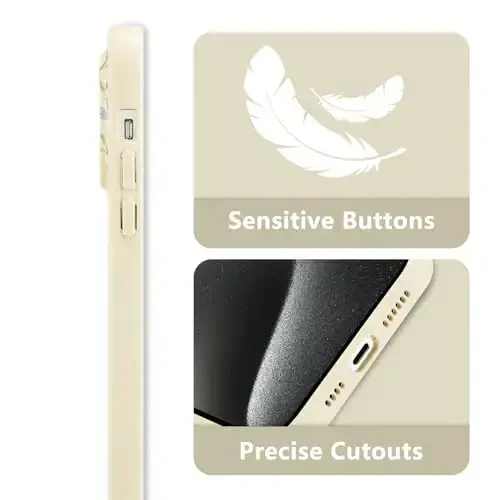 RALEAVO iPhone 15 Pro uchun gul naqshli gʻilofi, qizlar ayollar uchun yoqimli gul shoxchasi naqshli suyuq silikon qopqoq iPhone 15 Pro (6.1