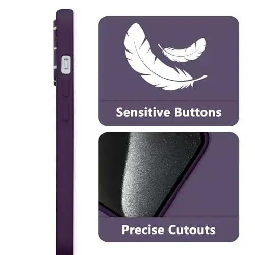 RALEAVO iPhone 15 Pro uchun gul naqshli g‘ilofi, suyuq silikon qopqoq, qizlar va ayollar uchun gul shoxchali yoqimli telefon qopqog‘i, iPhone 15 Pro (6.1