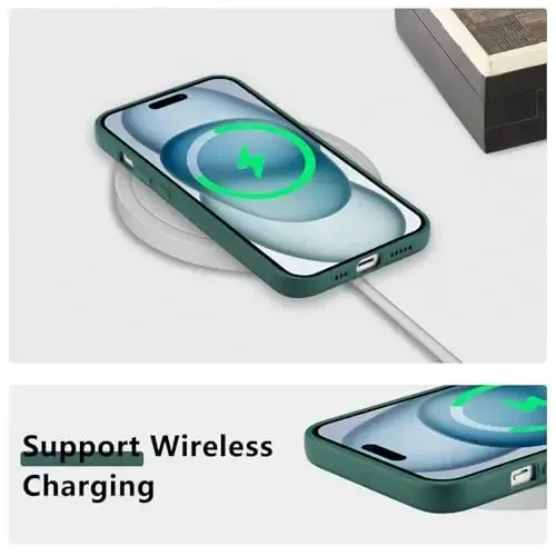 RALEAVO iPhone 15 uchun g'ilofi, suyuq silikon qopqoq, qizlar uchun chiroyli barg naqshli gul telefon qopqog'i, ayollar uchun ingichka yumshoq rezina himoya telefon qutisi iPhone 15 (6.1