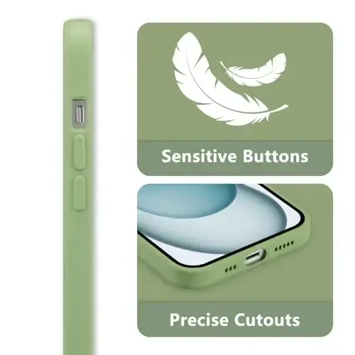 RALEAVO iPhone 15 uchun gul naqshli g'ilof, suyuq silikon qopqoq, qizlar va ayollar uchun gul ромашка naqshli yoqimli telefon qopqog'i, iPhone 15 (6.1