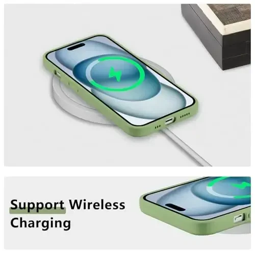 RALEAVO iPhone 15 uchun gul naqshli g'ilof, suyuq silikon qopqoq, qizlar va ayollar uchun gul ромашка naqshli yoqimli telefon qopqog'i, iPhone 15 (6.1