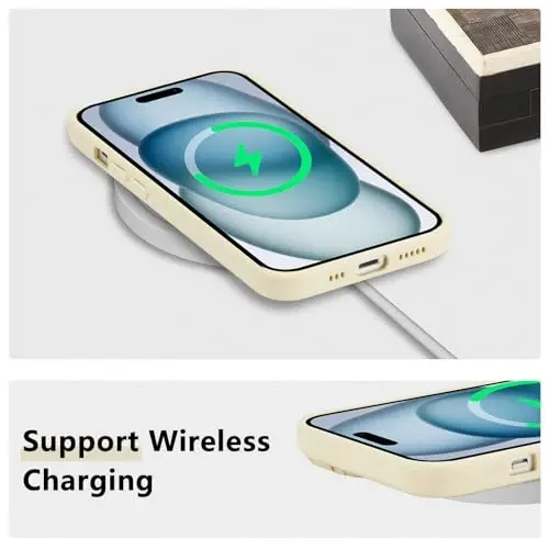 RALEAVO iPhone 15 uchun gulli g‘ilof, qizlar va ayollar uchun yoqimli gul shoxli naqshli suyuq silikon qopqoq, iPhone 15 uchun ingichka yumshoq rezina himoya telefon g‘ilofi (6,1
