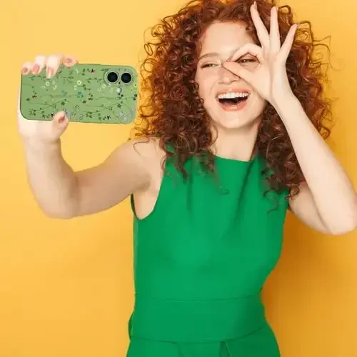 RALEAVO iPhone 16 Plus uchun gulli g'ilof, qizlar ayollar uchun chiroyli gul shoxli naqshli suyuq silikon qopqoq iPhone 16 Plus (6.7