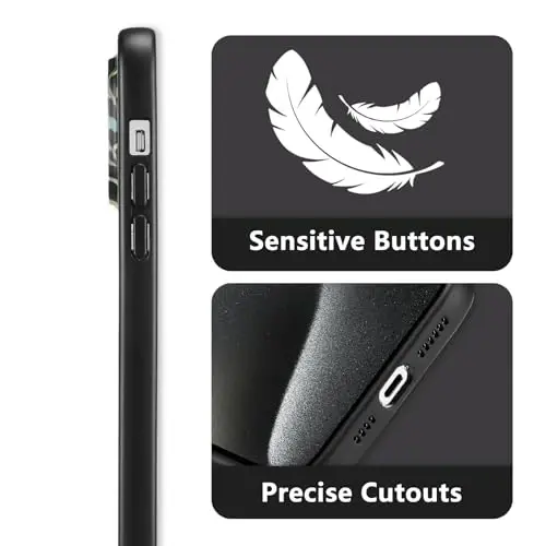 RALEAVO Floral Case for iPhone 16 Pro,Liquid Silicone Cover with Cute Flower Branch Pattern for Girls Women Slim Soft Rubber Protective Phone Case for iPhone 16 Pro (6.3