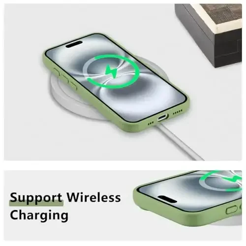 RALEAVO iPhone 16 uchun g'ilof, suyuq silikon qopqoq, qizlar va ayollar uchun yoqimli barg naqshli gul telefon qopqog'i, iPhone 16 uchun nozik yumshoq rezina himoya telefon qutisi (6,1