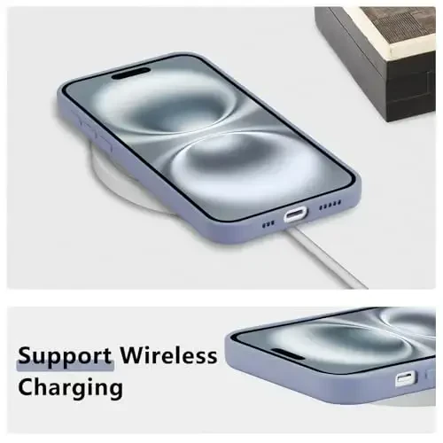 RALEAVO iPhone 16 uchun gulli g‘ilof, qizlar uchun yoqimli gul shoxchasi naqshli suyuq silikon qopqoq, iPhone 16 (6.1