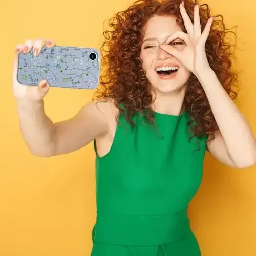 RALEAVO iPhone 16e uchun floral g'ilof, qizlar uchun chiroyli gul novdasi naqshli suyuq silikon qopqoq, ayollar uchun nozik yumshoq rezina himoya telefon g'ilofi iPhone 16e (6.1