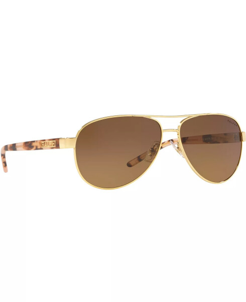 Ralph Polarized Sunglasses, RA4004 59 GOLD/POLAR YELLOW GRADIENT BROWN - 3