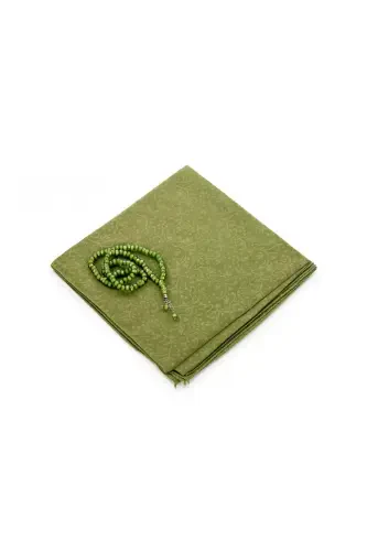 Ramadan Special Set 9 - Prayer Rug - Cover - Rosary - Boxed-Green - 3