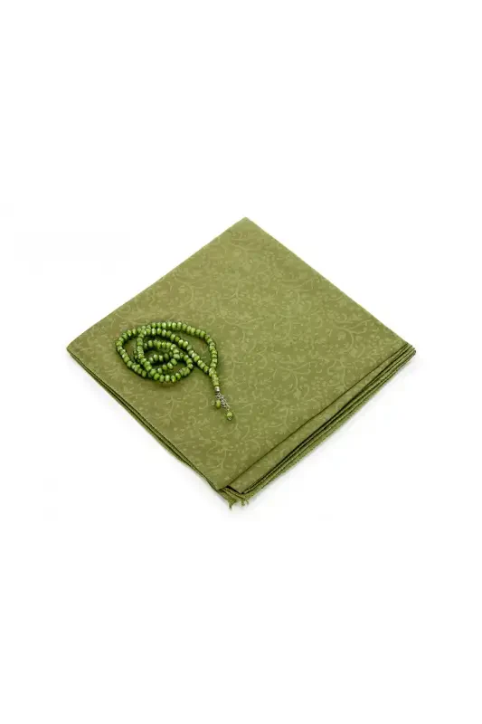 Ramadan Special Set 9 - Prayer Rug - Cover - Rosary - Boxed-Green - 3