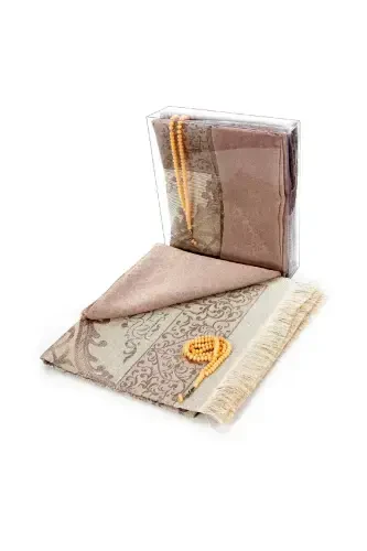 Ramazonga maxsus to'plam 8 - Joynamoz - O'rtu - Tasbeh - Qutili-To'q krem - 1