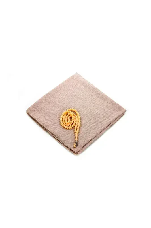 Ramazonga maxsus to'plam 8 - Joynamoz - O'rtu - Tasbeh - Qutili-To'q krem - 2