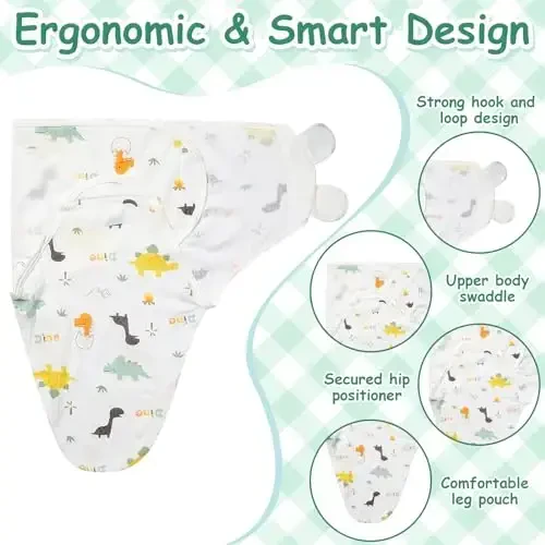 Ramede 6 Pack Baby Swaddle Blanket with Hats Sleep Swaddle for 0-3 Months Newborn Sacks Soft Cotton Wearable for Girl and Boy - 5