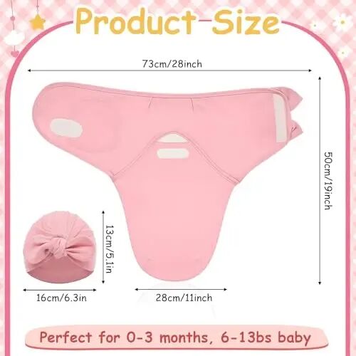 Ramede 6 Pack Baby Swaddle Blankets with Hats,Bow,Solid Color | Soft Cotton Wrap for Newborn Boys 0-3 Months, Adjustable Breathable Sleep Sack Set, Skin-comfortable Receiving Blanket - ramede (1)