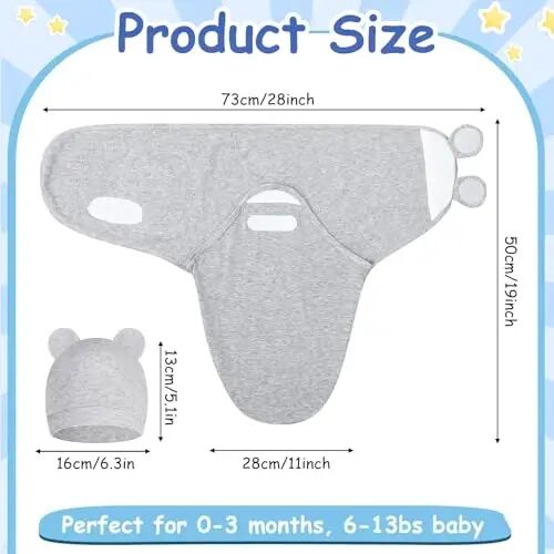 Ramede 6 Pack Baby Swaddle Blankets with Hats,Classic,Dark Color | Soft Cotton Wrap for Newborn Boys 0-3 Months, Adjustable Breathable Sleep Sack Set, Skin-comfortable Receiving Blanket - ramede (1)