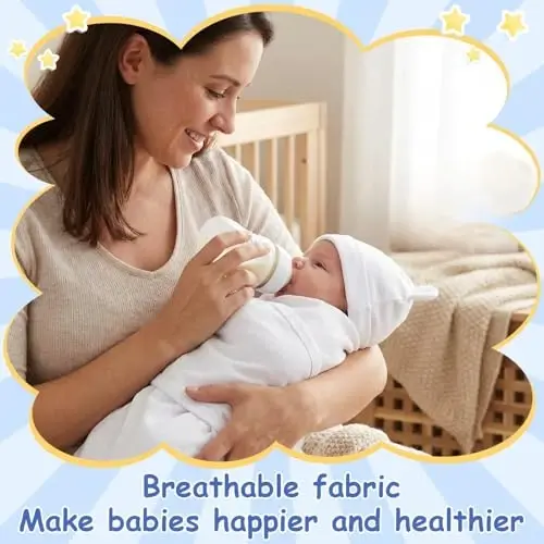 Ramede 6 Pack Baby Swaddle Blankets with Hats,Classic,Dark Color | Soft Cotton Wrap for Newborn Boys 0-3 Months, Adjustable Breathable Sleep Sack Set, Skin-comfortable Receiving Blanket - 6