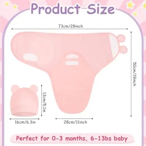 Ramede 6 Pack Baby Swaddle Blankets with Hats,Classic,Light Color | Soft Cotton Wrap for Newborn Boys 0-3 Months, Adjustable Breathable Sleep Sack Set, Skin-comfortable Receiving Blanket - ramede (1)