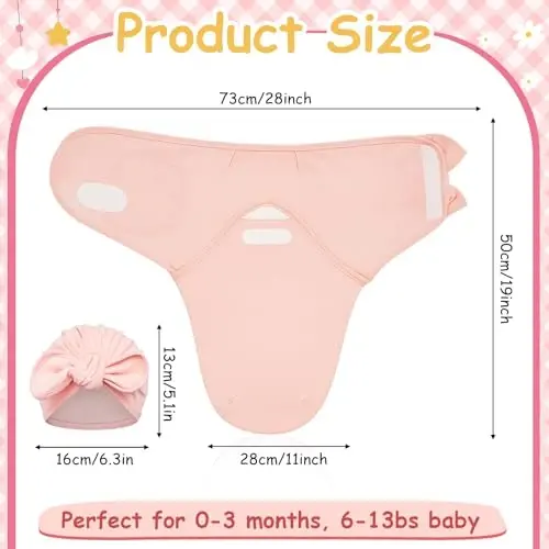 Ramede 6 Pack Swaddle Blanket with Hats for Baby Girl Boy 100% Cotton Swaddles 0-3 Months, Adjustable Breathable Skin Friendly Receiving Blanket Wrap, Essential for Newborns - RAMEDE (1)