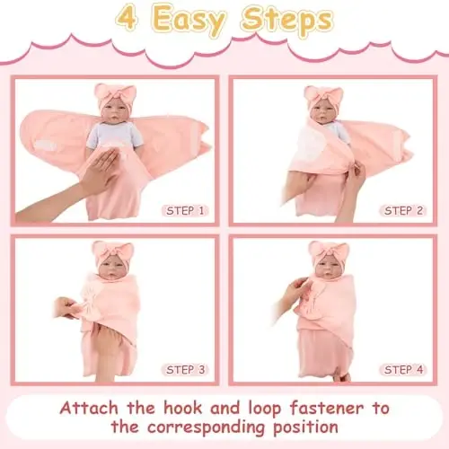 Ramede 6 Pack Swaddle Blanket with Hats Swaddle Outfit for 0-3 Months Newborn Sacks Soft Cotton Wearable Baby Shower Gifts for Girl and Boy - 5