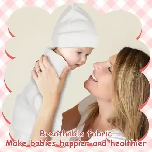 Ramede 6 Pack Baby Swaddle Blanket with Hats Sleep Swaddle for 0-3 Months Newborn Sacks Soft Cotton Wearable for Girl and Boy - 6