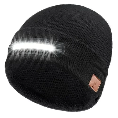RANCOVY LED Beanie with Light, Unisex USB Rechargeable Headlamp Beanie Flashlight Beanie Hat for Men Women - 2