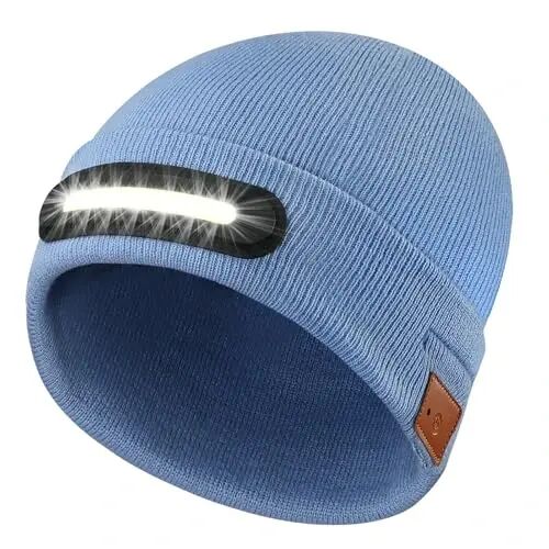 RANCOVY LED Beanie with Light, Unisex USB Rechargeable Headlamp Beanie Flashlight Beanie Hat for Men Women - RANCOVY