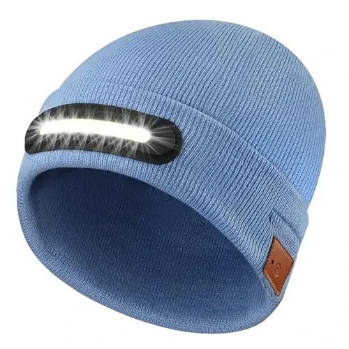 RANCOVY LED Beanie with Light, Unisex USB Rechargeable Headlamp Beanie Flashlight Beanie Hat for Men Women - 1